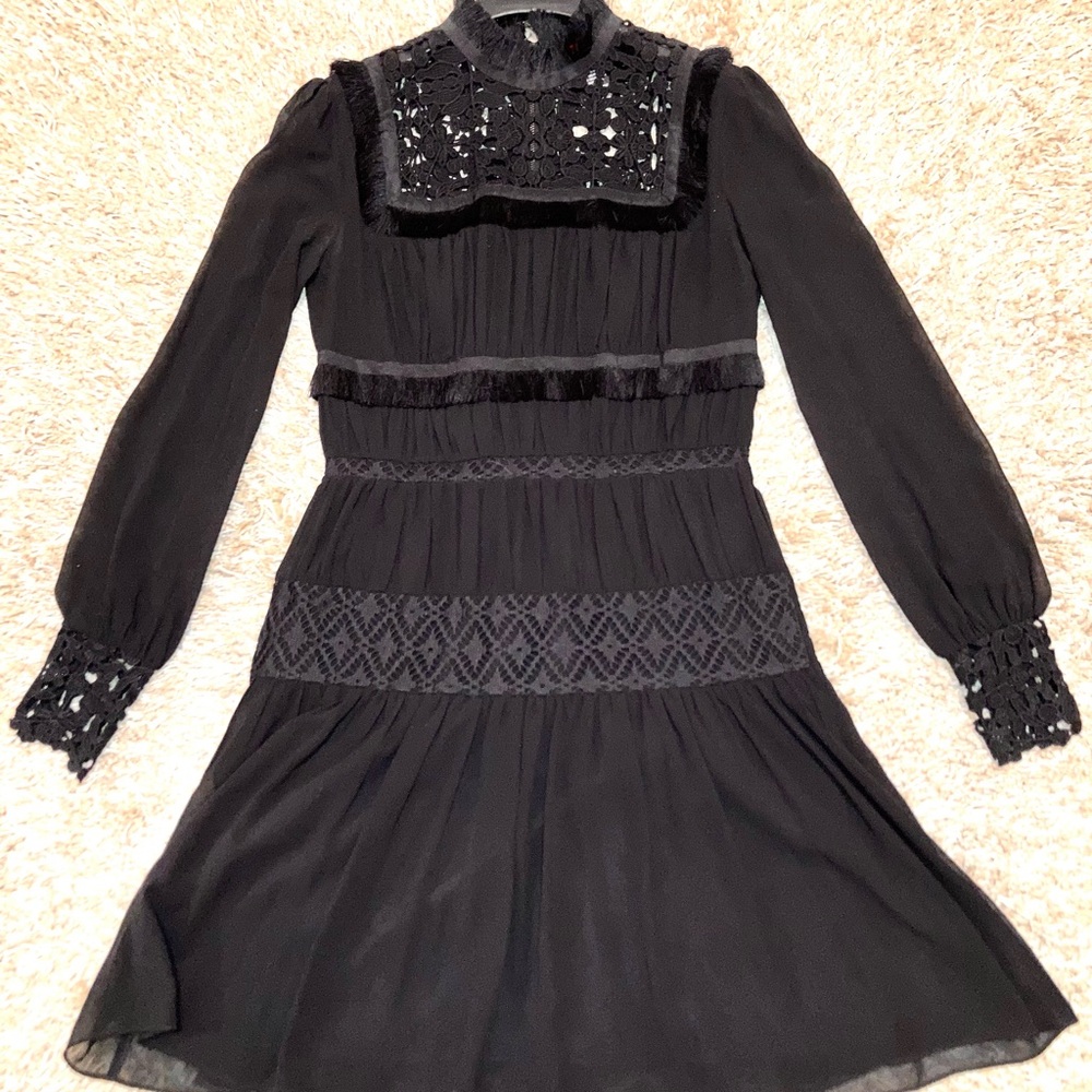 Vivienne Tam Black VictorianDress with Lace Details Fits size 2 and small 4